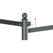 Border railing with cross bar made | of flat bar steel | Flat bar steel 45 x 15 mm | total length: 2000 mm